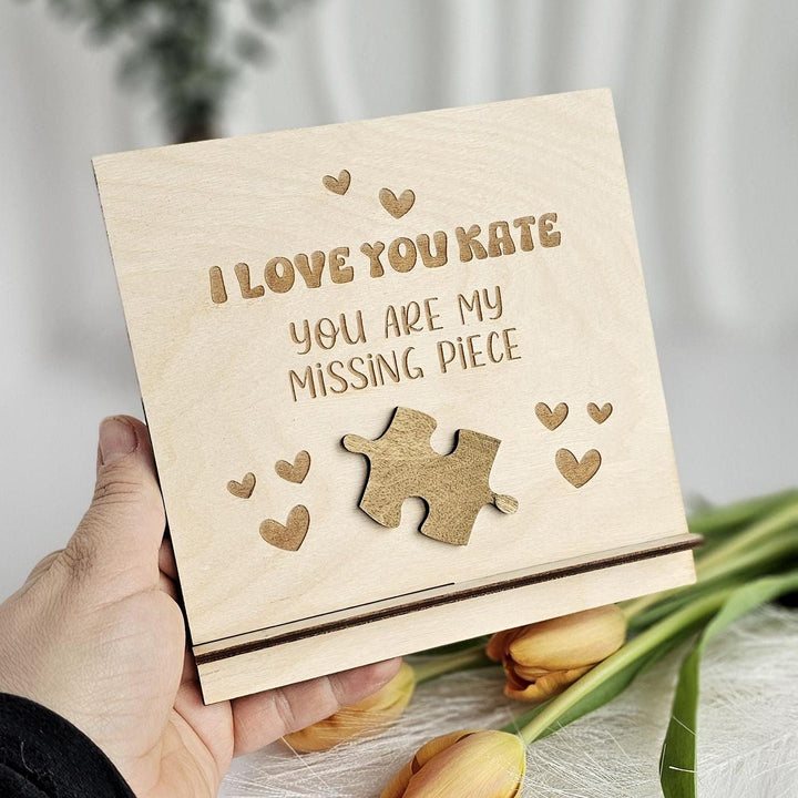 Personalised Valentines Day Card - Custom Wooden Keepsake Puzzle