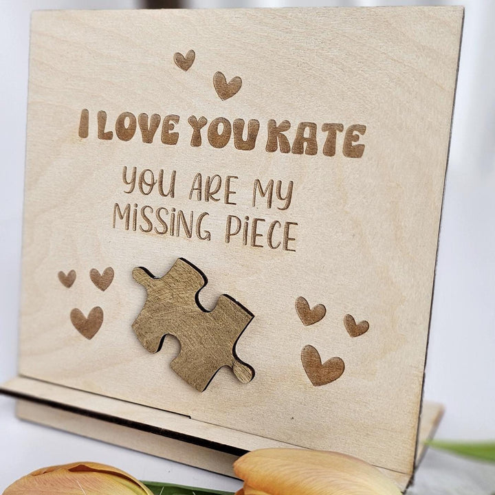 Personalised Valentines Day Card - Custom Wooden Keepsake Puzzle