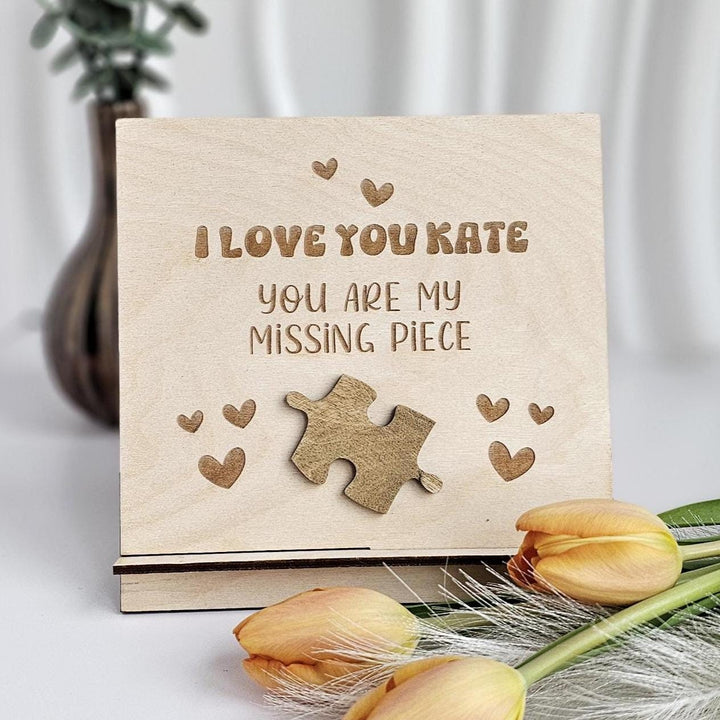 Personalised Valentines Day Card - Custom Wooden Keepsake Puzzle