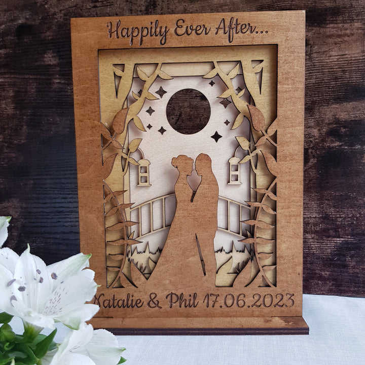 Happily Ever After Personalised Wedding Keepsake - Custom Wooden Layered Gift