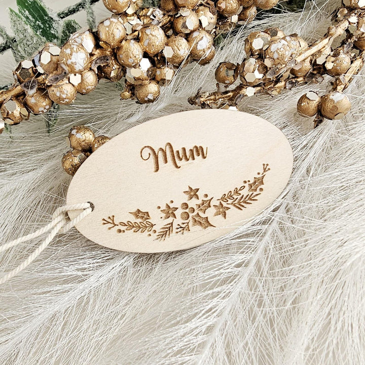 Personalized Wooden Christmas Gift Tags  Luxury Wrapping Labels for Wreaths  Gift Boxes