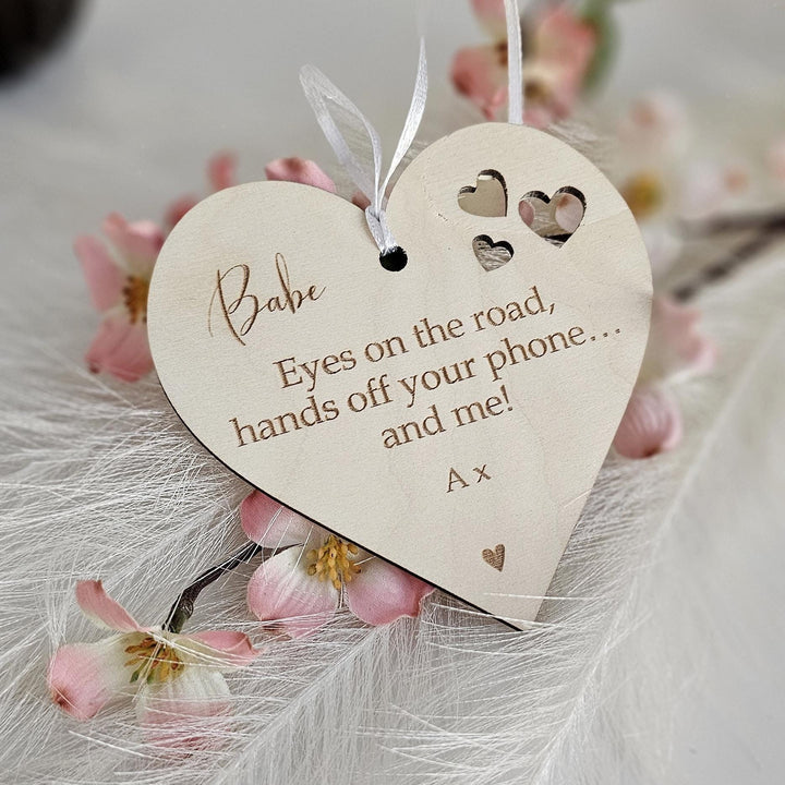 Personalized Car Mirror Pendant - Valentines Gift for Driving Partner