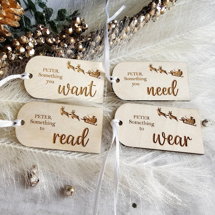 Personalized Wooden Christmas Gift Tags - Sustainable Holiday Decor