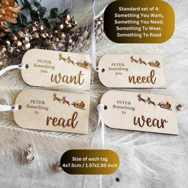 Personalized Wooden Christmas Gift Tags - Sustainable Holiday Decor