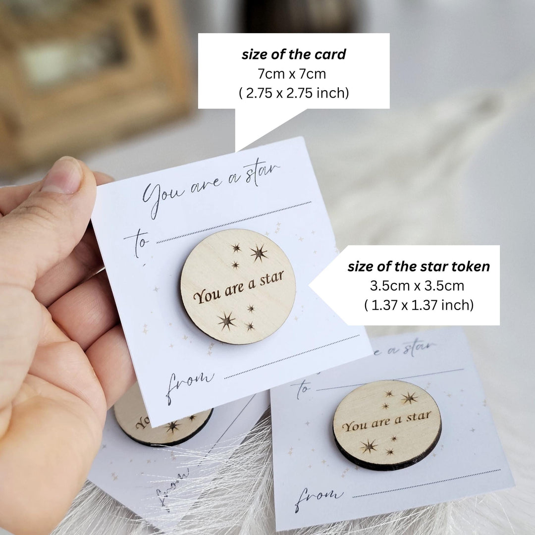 Wooden Round Token Gift for Teachers - Youre a Star Keepsake for Graduation  End of Year