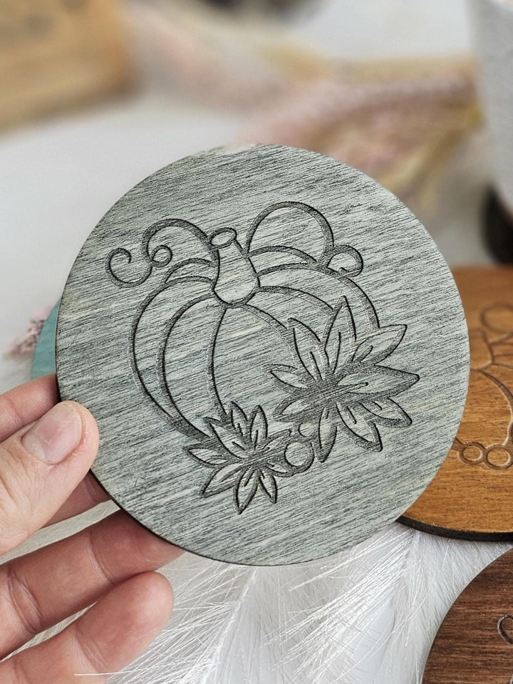 Autumn Pumpkin Wooden Coaster - Cosy Fall Drink Coaster, Decorative Halloween Table Decor, Handmade Gift Idea