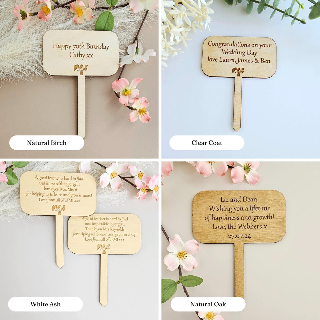 Personalized Laser Cut Plant Markers - Custom Engraved Gifts for Plant Lovers