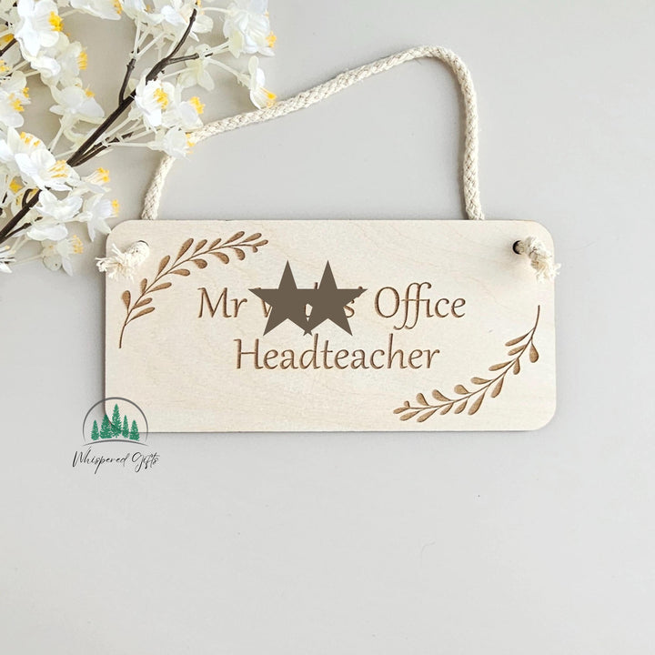 Personalised Rustic Wood Plaque: Laser Engraved Leaf Design