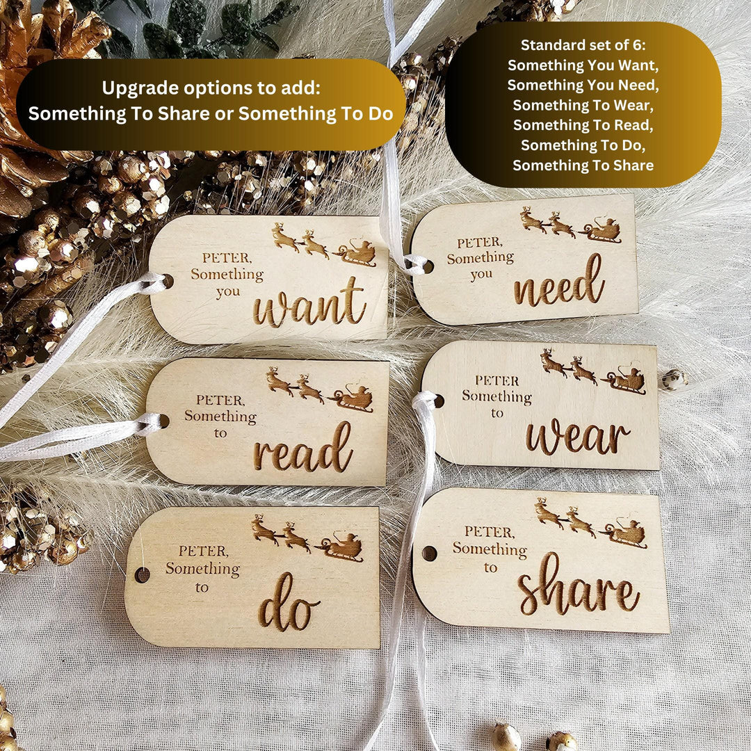 Personalized Wooden Christmas Gift Tags - Sustainable Holiday Decor