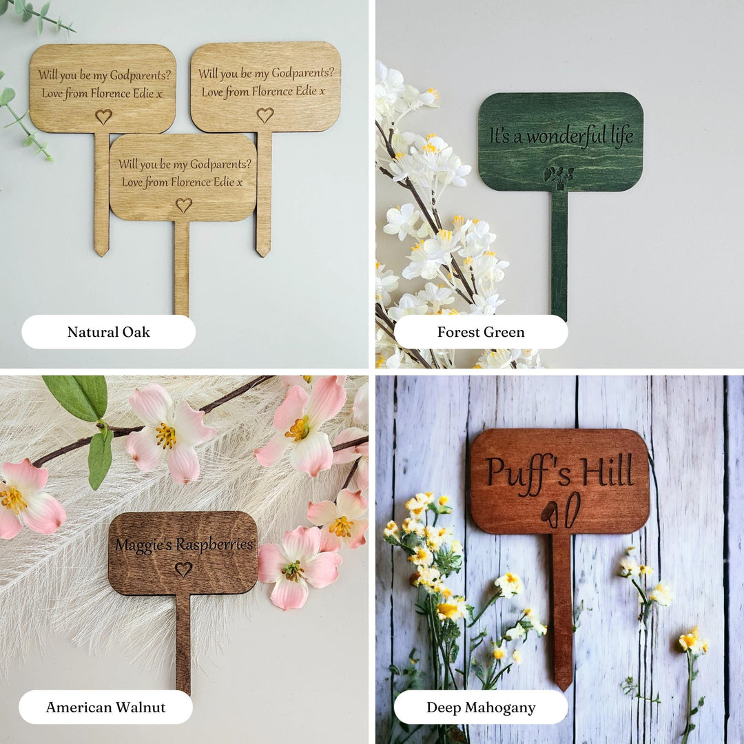 Personalized Laser Cut Plant Markers - Custom Engraved Gifts for Plant Lovers