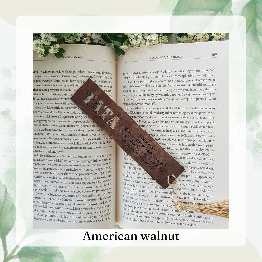 Personalised Wooden Bookmark - A Thoughtful Gift for Father's Day, Birthdays, and Dads Stepdad Grandads Boyfriend Brother Uncle Teachers