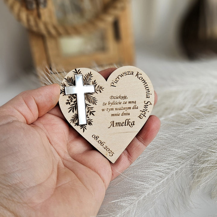 Personalised First Holy Communion Thank You Favors - Baptism, Christening, Naming Day, Confirmation Gift - Wooden Keepsake Favor Magnets