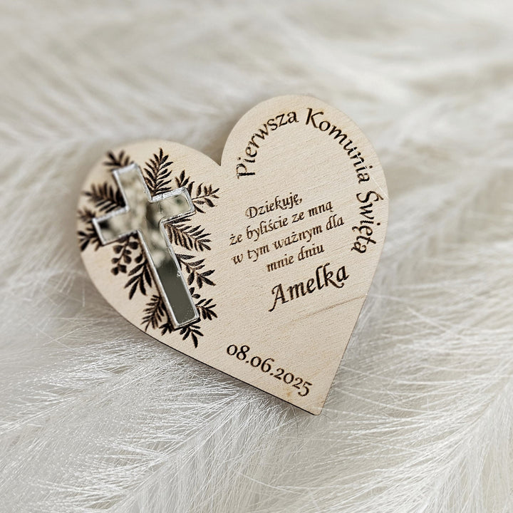 Personalised First Holy Communion Thank You Favors - Baptism, Christening, Naming Day, Confirmation Gift - Wooden Keepsake Favor Magnets