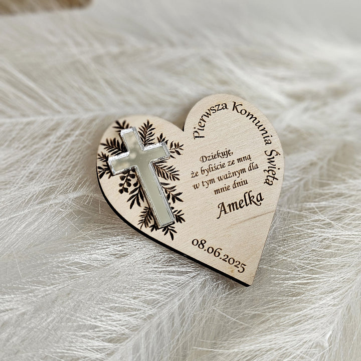 Personalised First Holy Communion Thank You Favors - Baptism, Christening, Naming Day, Confirmation Gift - Wooden Keepsake Favor Magnets