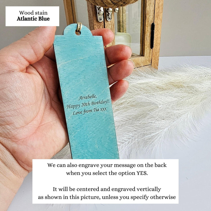 Sunflower Bookmark - Personalised Laser Engraved Book Lover Gift, Wooden Present for Readers