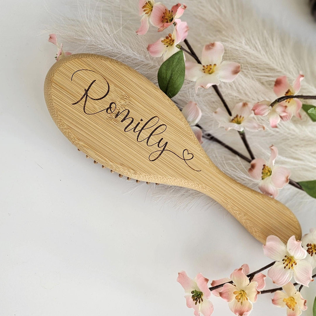 Personalized Eco-Friendly Bamboo Hairbrush - Engraved Gift for Dancer Girlfriend Mother Teenage Girl