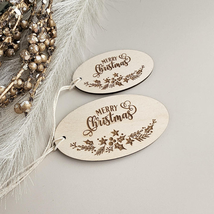 Personalized Wooden Christmas Gift Tags  Luxury Wrapping Labels for Wreaths  Gift Boxes