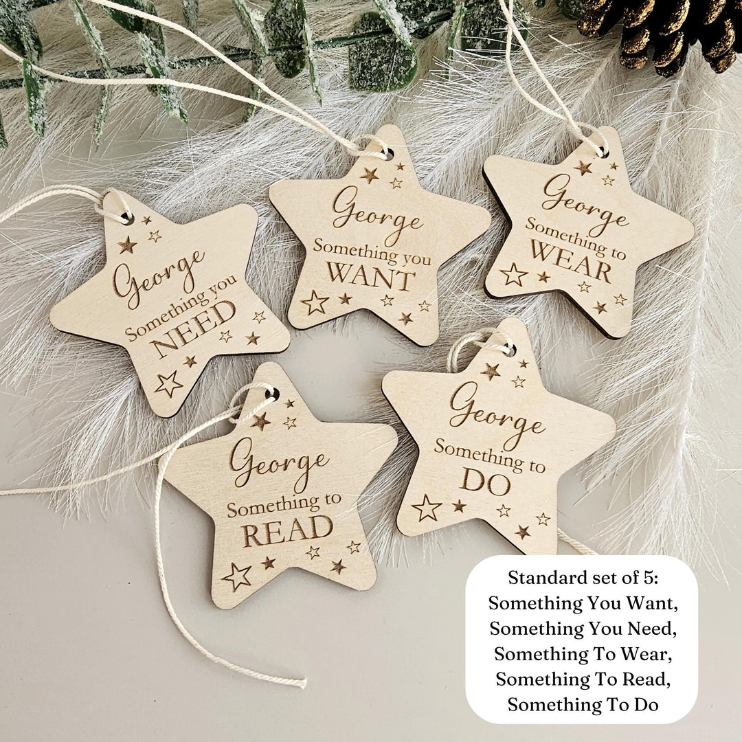 Personalised Christmas Wooden Gift Tags - Customizable Holiday Labels