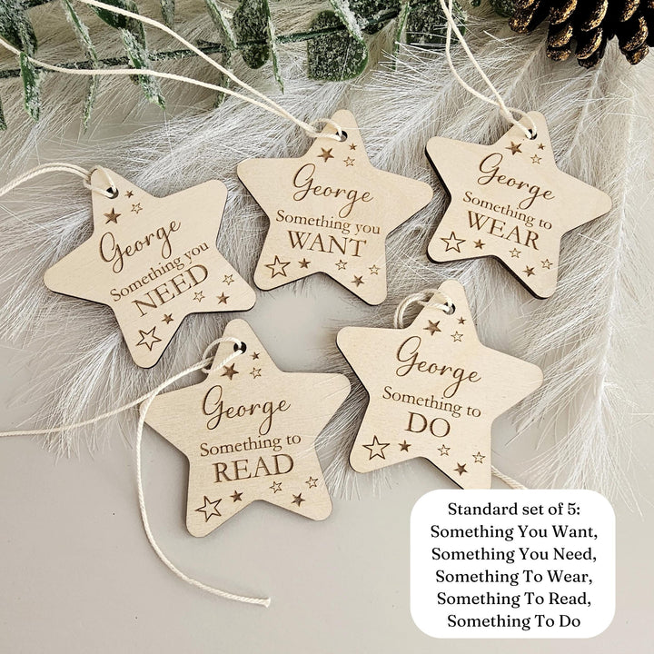 Personalised Christmas Wooden Gift Tags - Customizable Holiday Labels
