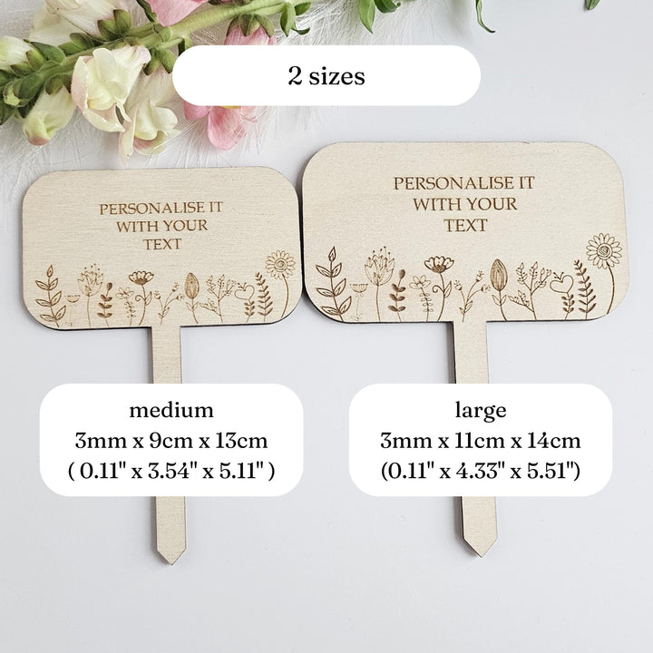 Personalised Floral Wooden Plant Gift Tag