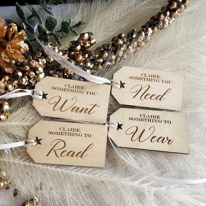 Personalised Wooden Christmas Gift Tags - Sustainable Reusable Holiday Tags