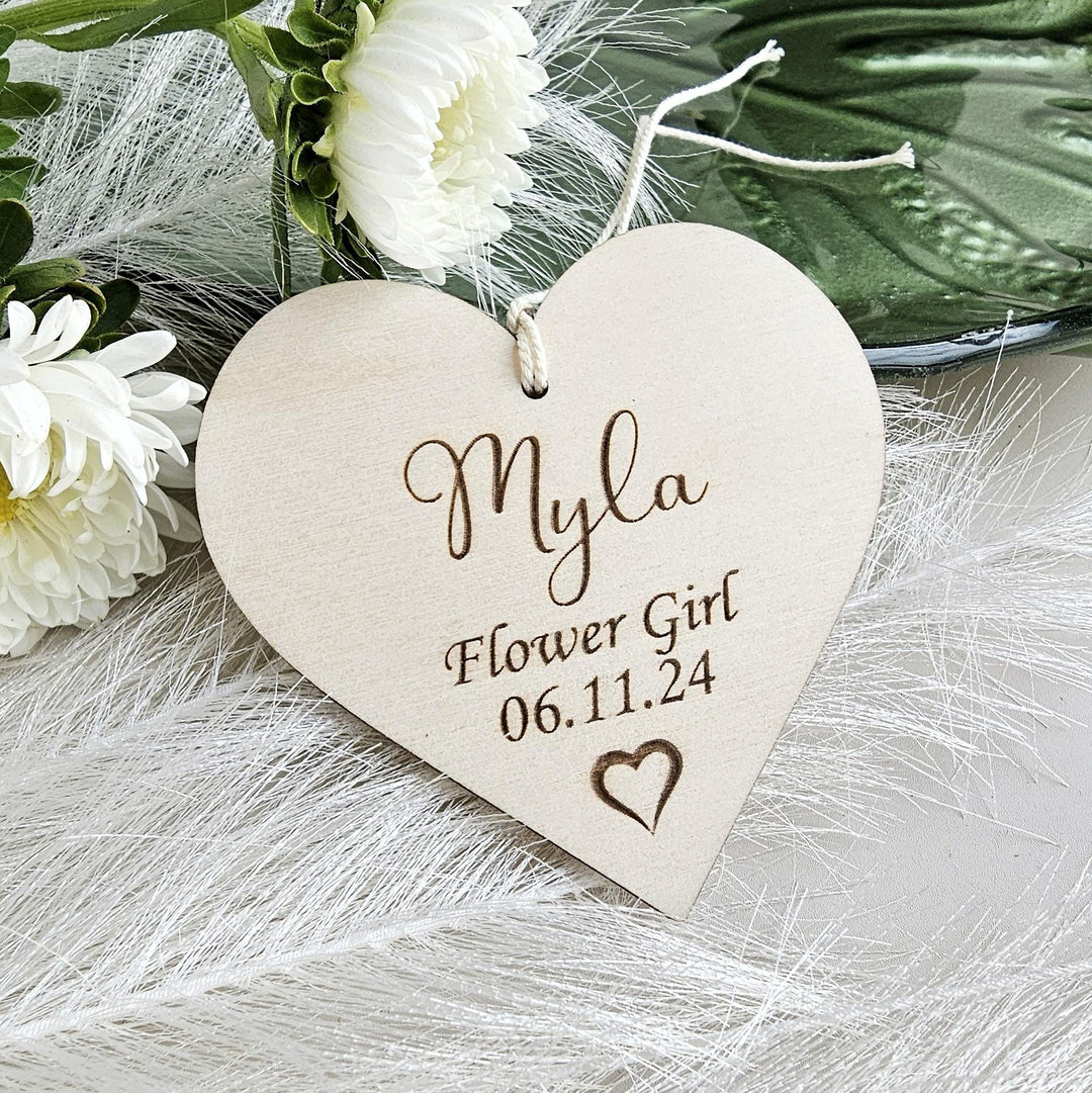 Personalised Bridal Party Ornament Gift, Wooden Rustic Wedding Keepsake, Hanging Decoration, Maid of Honour, Bridesmaid, Mother of the Bride