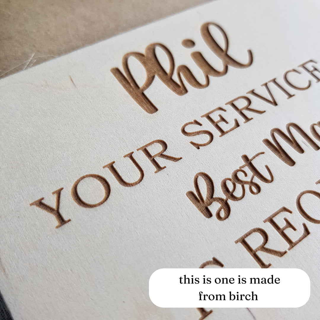 Best Man Wooden Card – Personalised Wedding Proposal Keepsake - Your Service is Required
