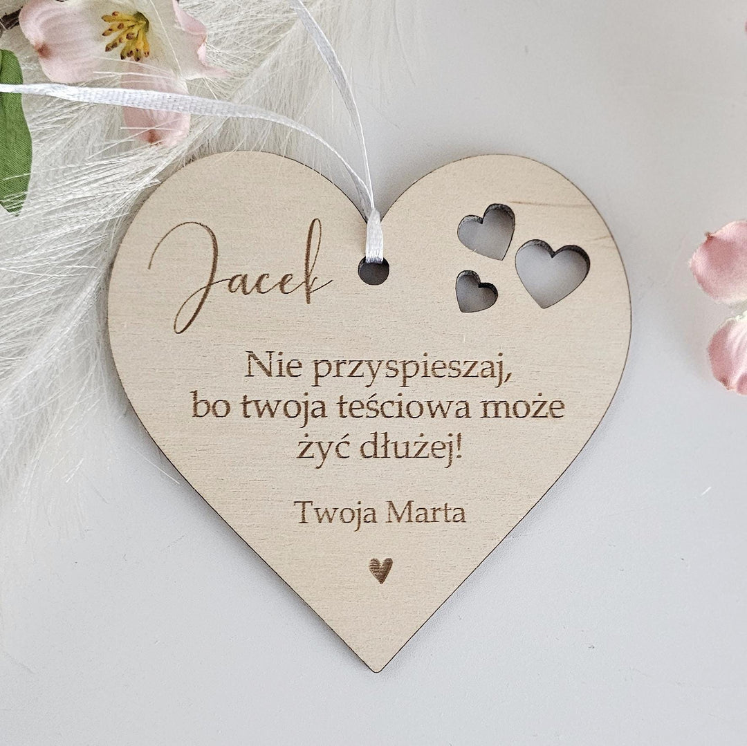 Personalised Wooden Car Mirror Pendant - Valentines Day Gift for Driving Partner