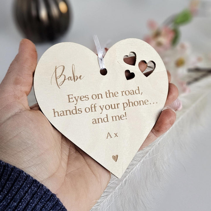 Personalized Car Mirror Pendant - Valentines Gift for Driving Partner