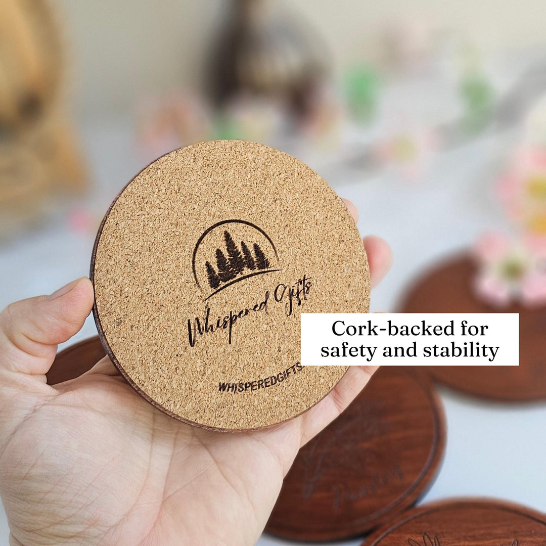 Witchy Halloween Coasters - Wooden Spooky Table Decor - Handmade Housewarming Gift Idea - Set of 4 witchy coasters