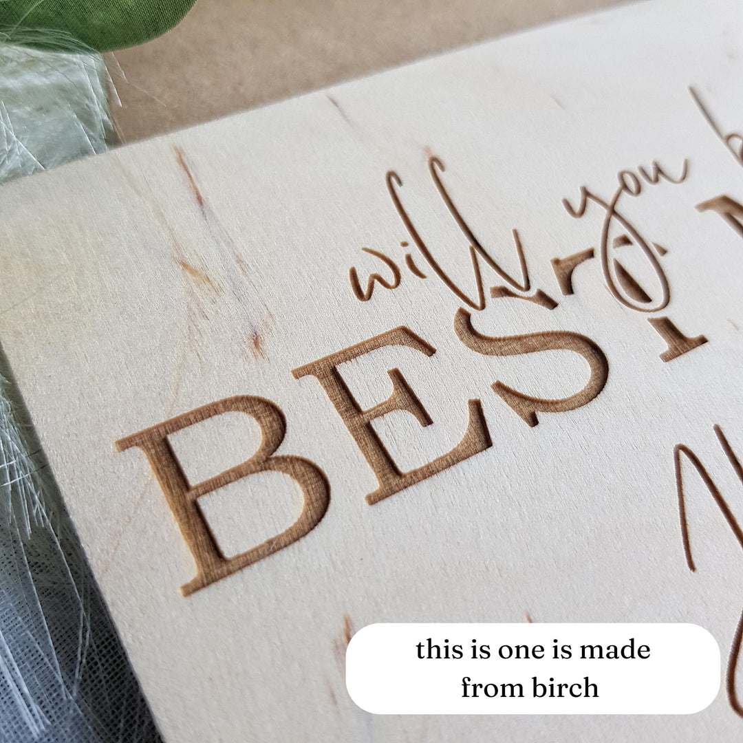 Best Man Wooden Card - Personalised Wedding Proposal Keepsake - Will you be my Usher