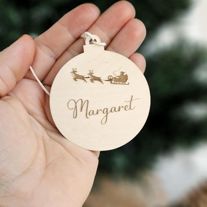 Personalised Engraved Wooden Christmas Bauble - Unique Teacher Student or Coworker Gift - Festive Secret Santa Ornament