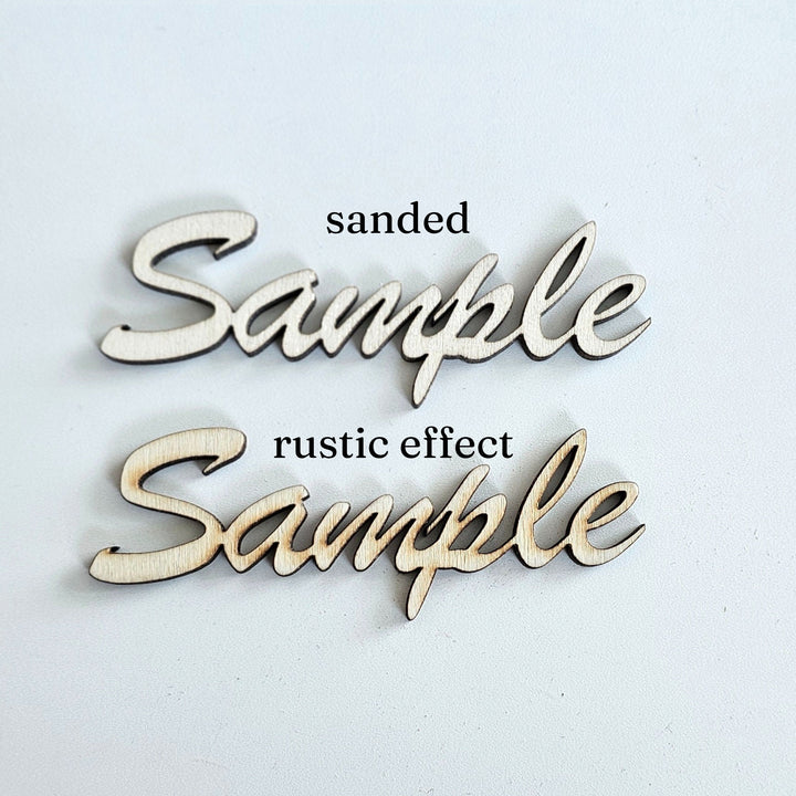 Rustic wooden names / words, custom laser cut, wedding place cards, place setting, wall art and craft, 4 height sizes