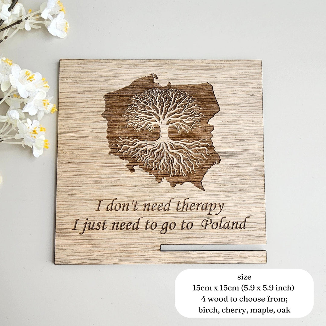 Poland Wooden Plaque - Custom Polish Patriot Gift Rustic Keepsake