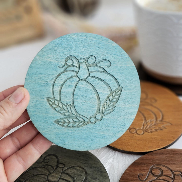 Autumn Pumpkin Wooden Coaster - Cosy Fall Drink Coaster, Decorative Halloween Table Decor, Handmade Gift Idea