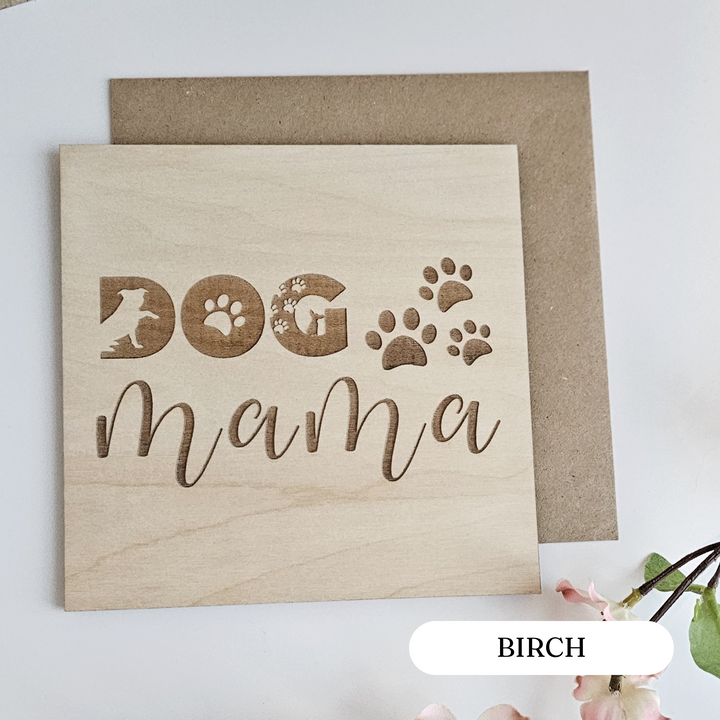Mother's Day Card Dog Mama, Personalised Wooden Keepsake, Desk Decor Ornament