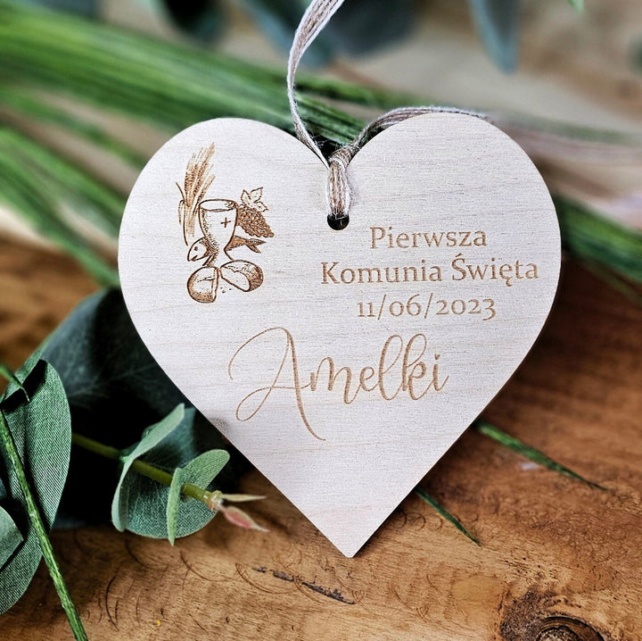 Personalised First Holy Communion Keepsake - Wooden Rustic Gift - Pamiatka Pierwszej Komunii Swietej - Baptism Christening Confirmation