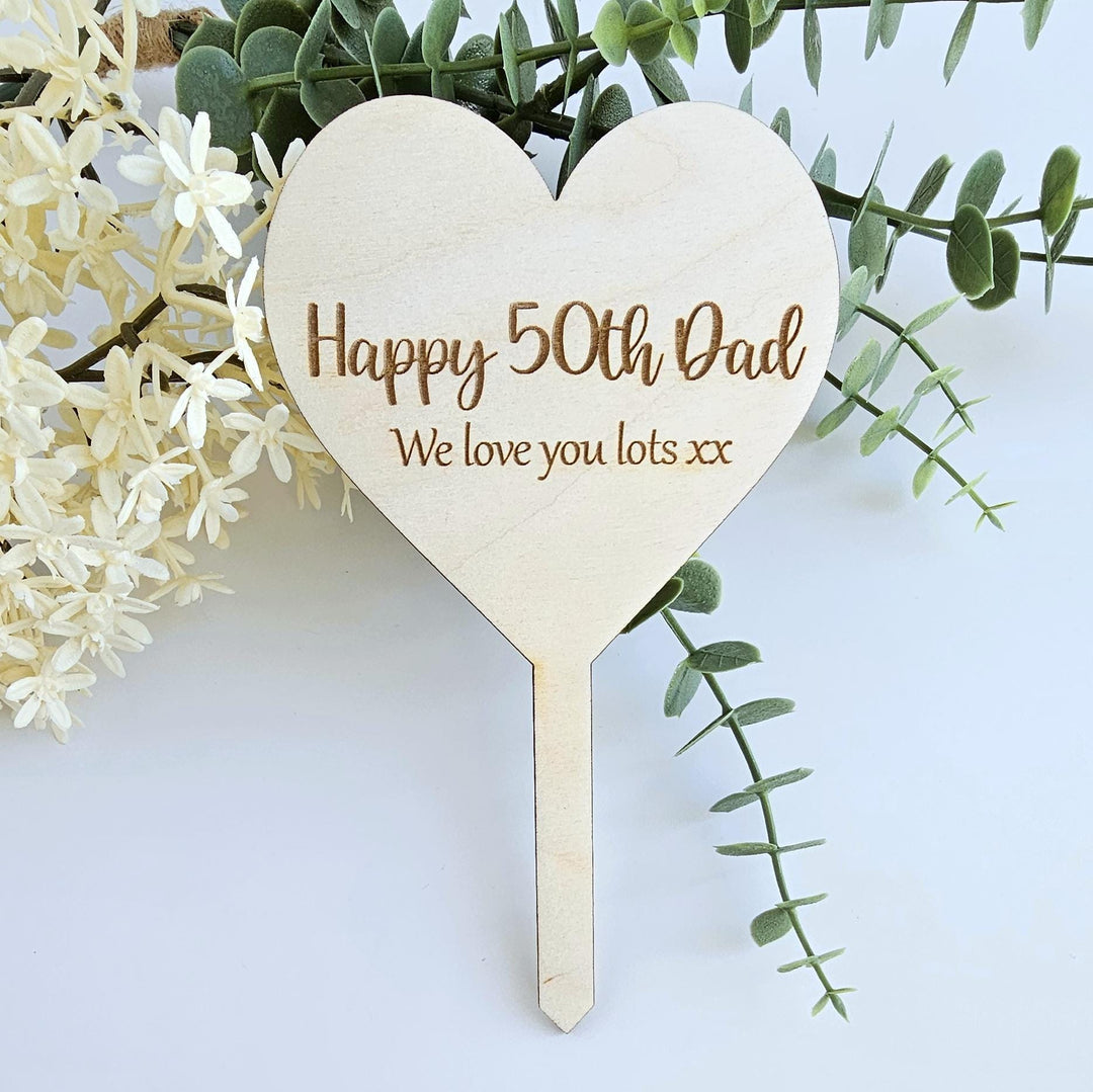 Personalised Wood Plant Tag - Custom Engraved Eco Plant Label | Rustic Wooden Gift Tags