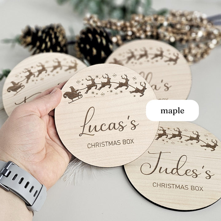 Personalised Babys First Christmas Plaque  Milestone Card Photo Prop for Christmas Eve Box