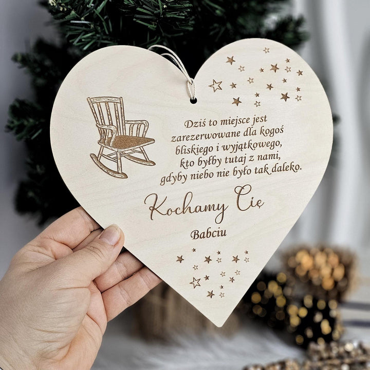 Personalised Christmas Chair Plaque - In Loving Memory Keepsake Sign