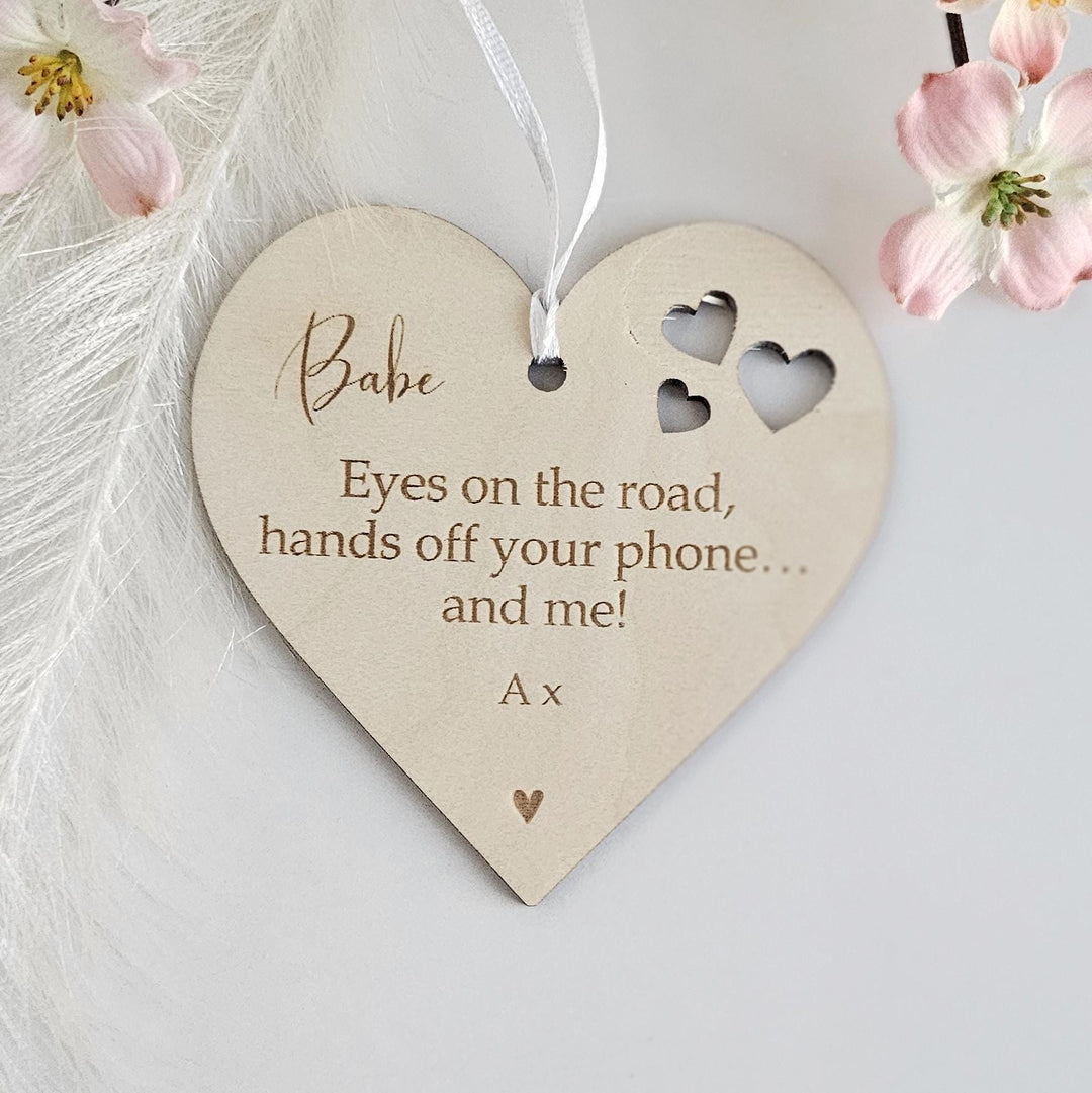 Personalized Car Mirror Pendant - Valentines Gift for Driving Partner