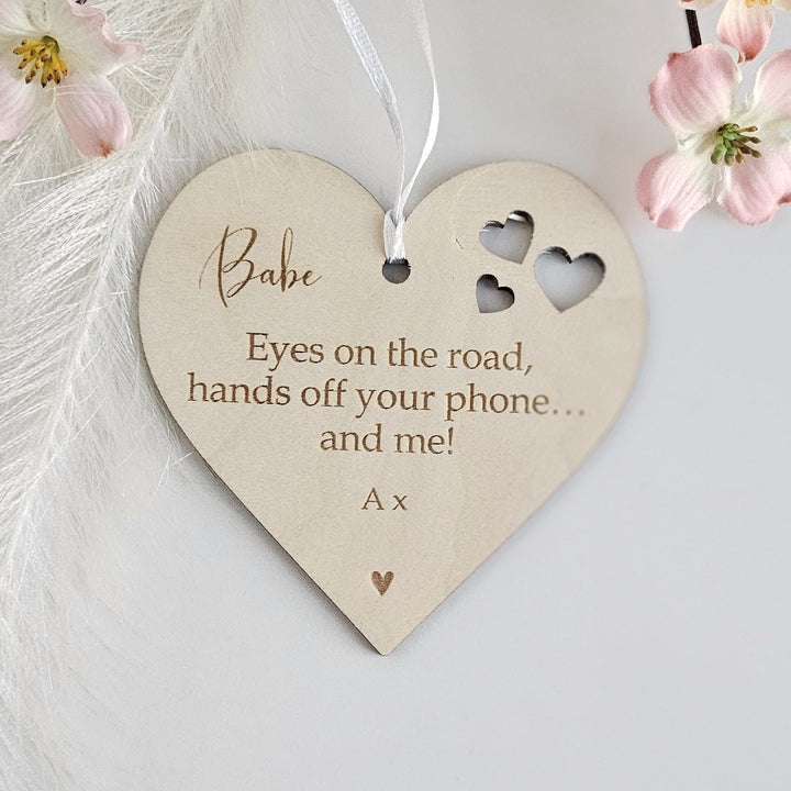 Personalized Car Mirror Pendant - Valentines Gift for Driving Partner
