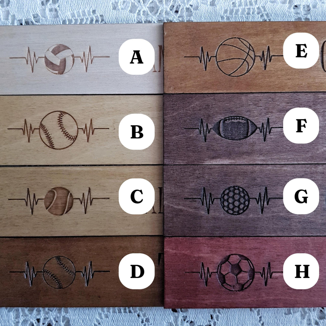 Sports Ball Bookmark – Personalised Wooden Gift for Book Lovers - Activities Fans