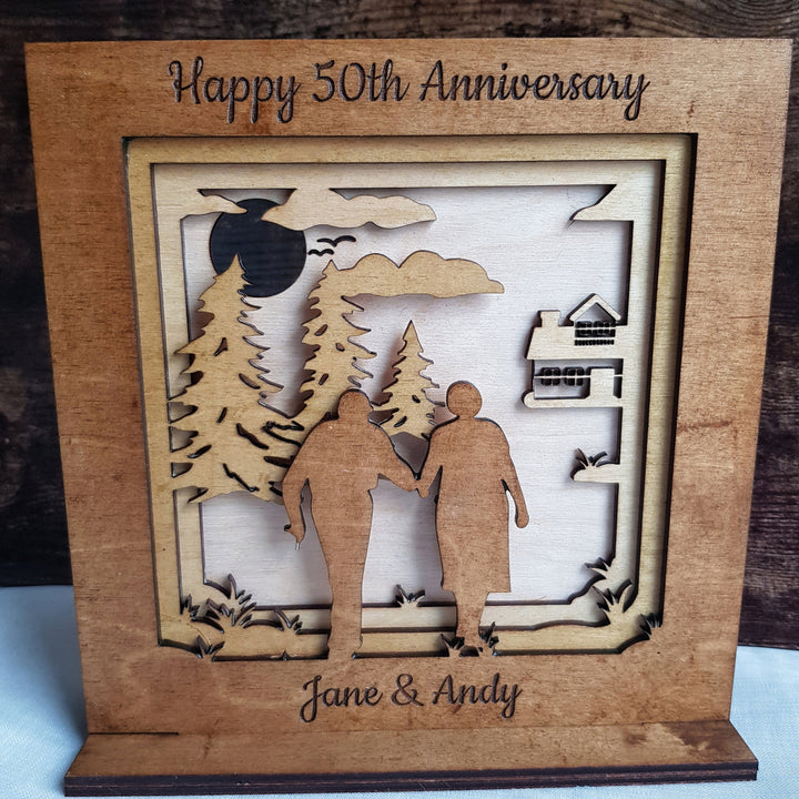 Handcrafted Personalised Wooden Anniversary Frame - Commemorate The Love Story