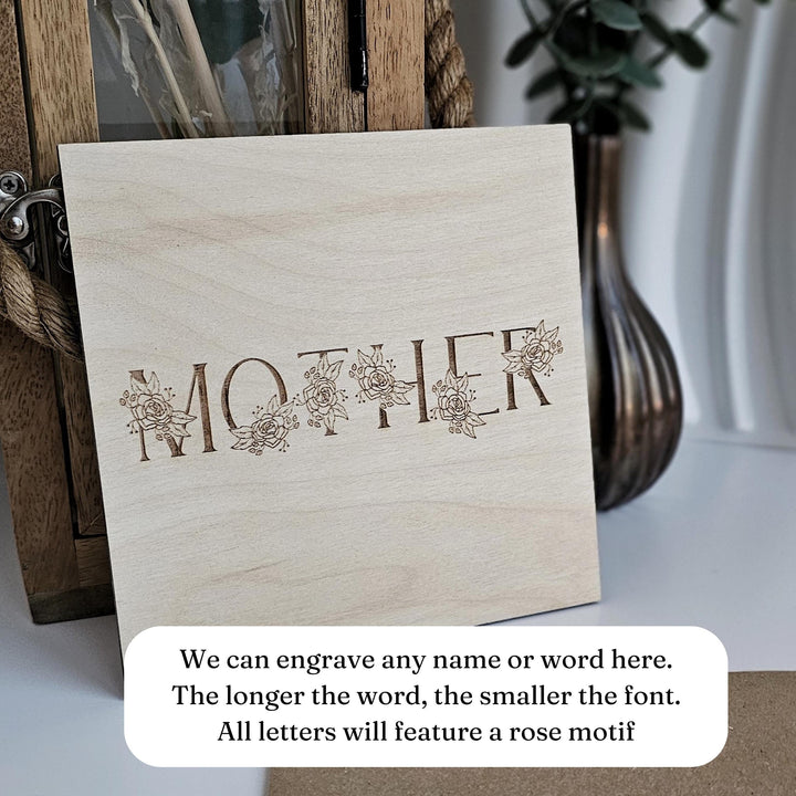 Personalised Wooden Mum Keepsake Plaque