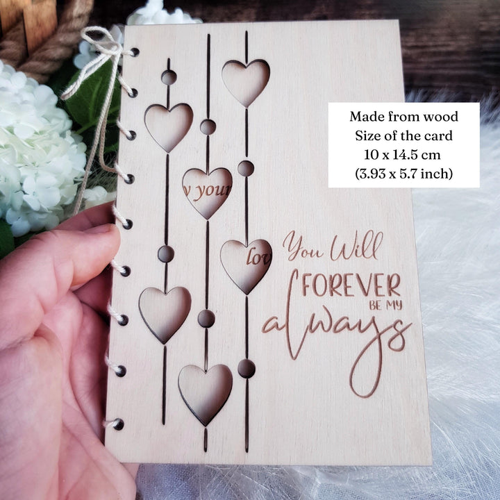 Personalised Valentine's Day Card - Wooden Keepsake Gift