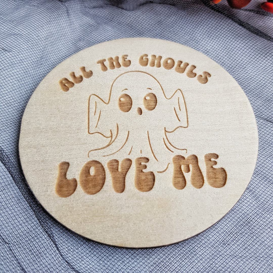 Personalised Wooden Halloween Disc - Cute Photo Prop for Kids