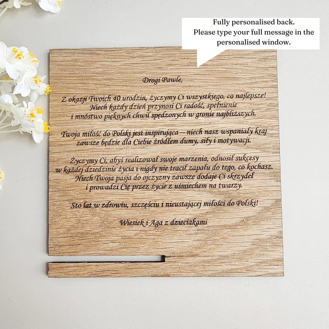Poland Wooden Plaque - Custom Polish Patriot Gift Rustic Keepsake