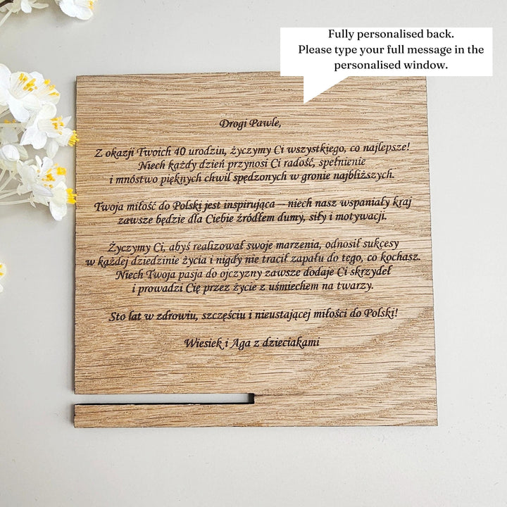Poland Wooden Plaque - Custom Polish Patriot Gift Rustic Keepsake