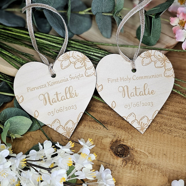 Personalised First Holy Communion Keepsake - Wooden Rustic Gift - Pamiatka Pierwszej Komunii Swietej - Baptism Christening Confirmation